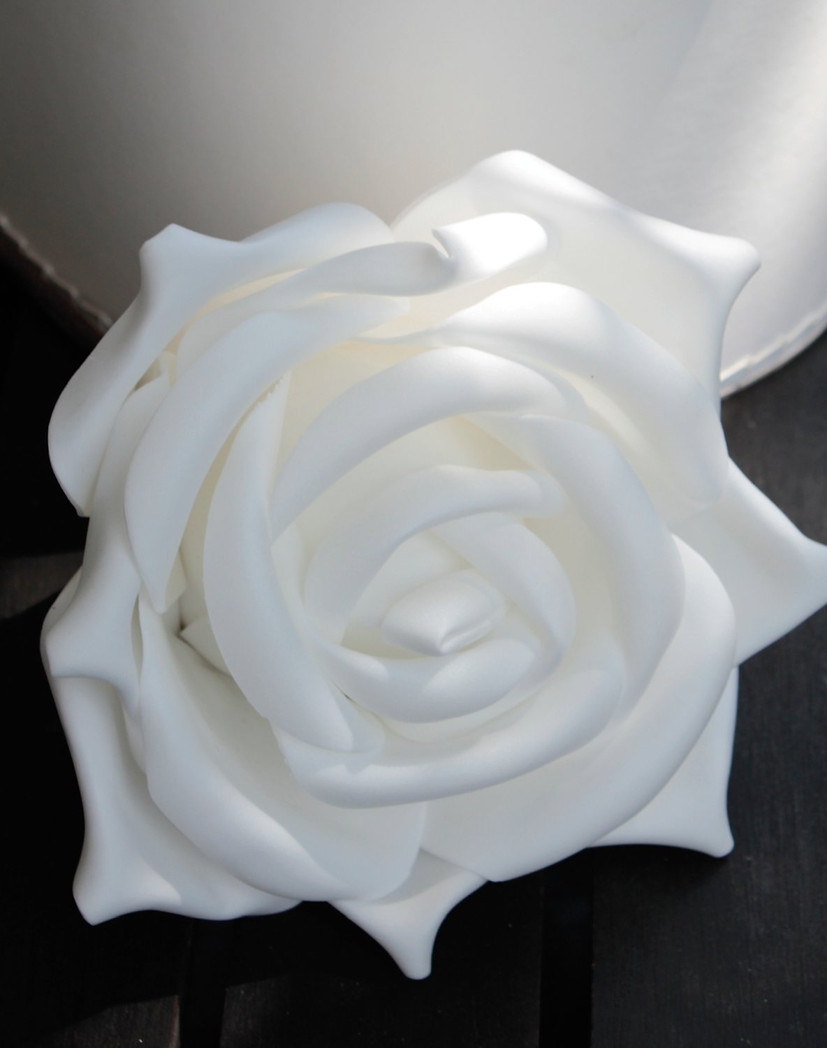 Künstliche Soft flower 'Rose', 28 cm, pur weiß