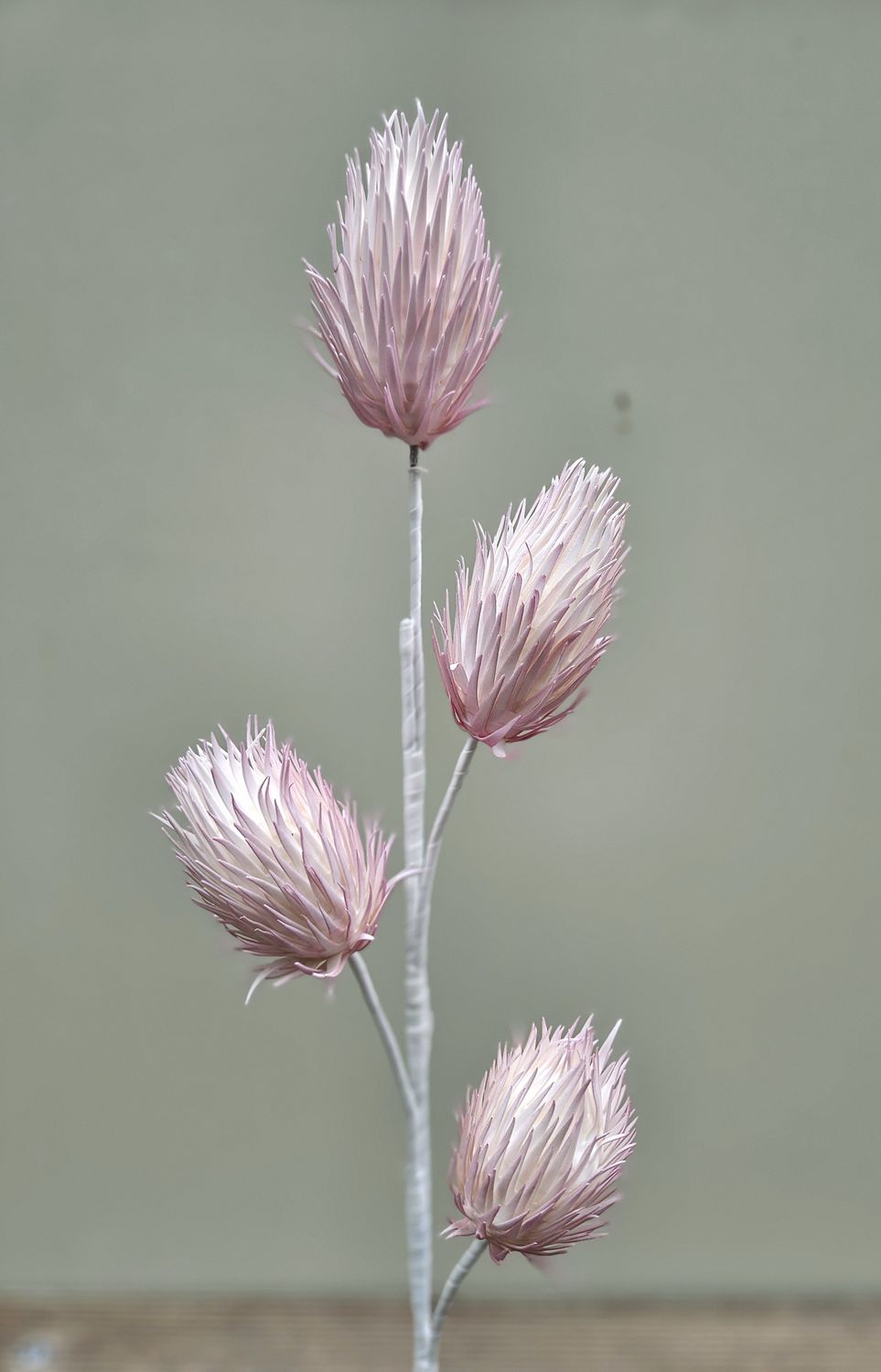 Deko Soft flower 'Distelzweig', 118 cm, hellrosa
