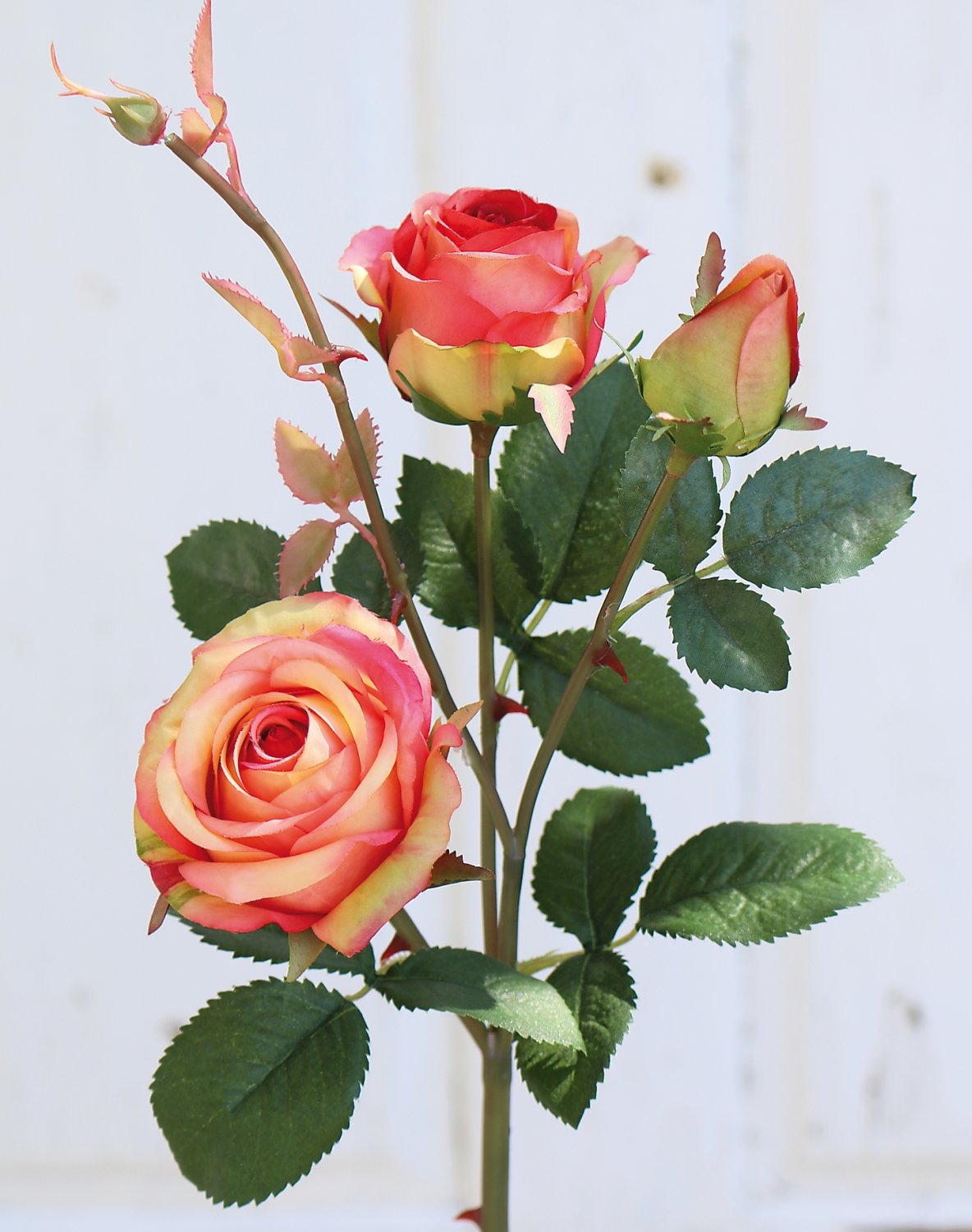 False rose, 2 flowers, 1 bud, 57 cm, orange