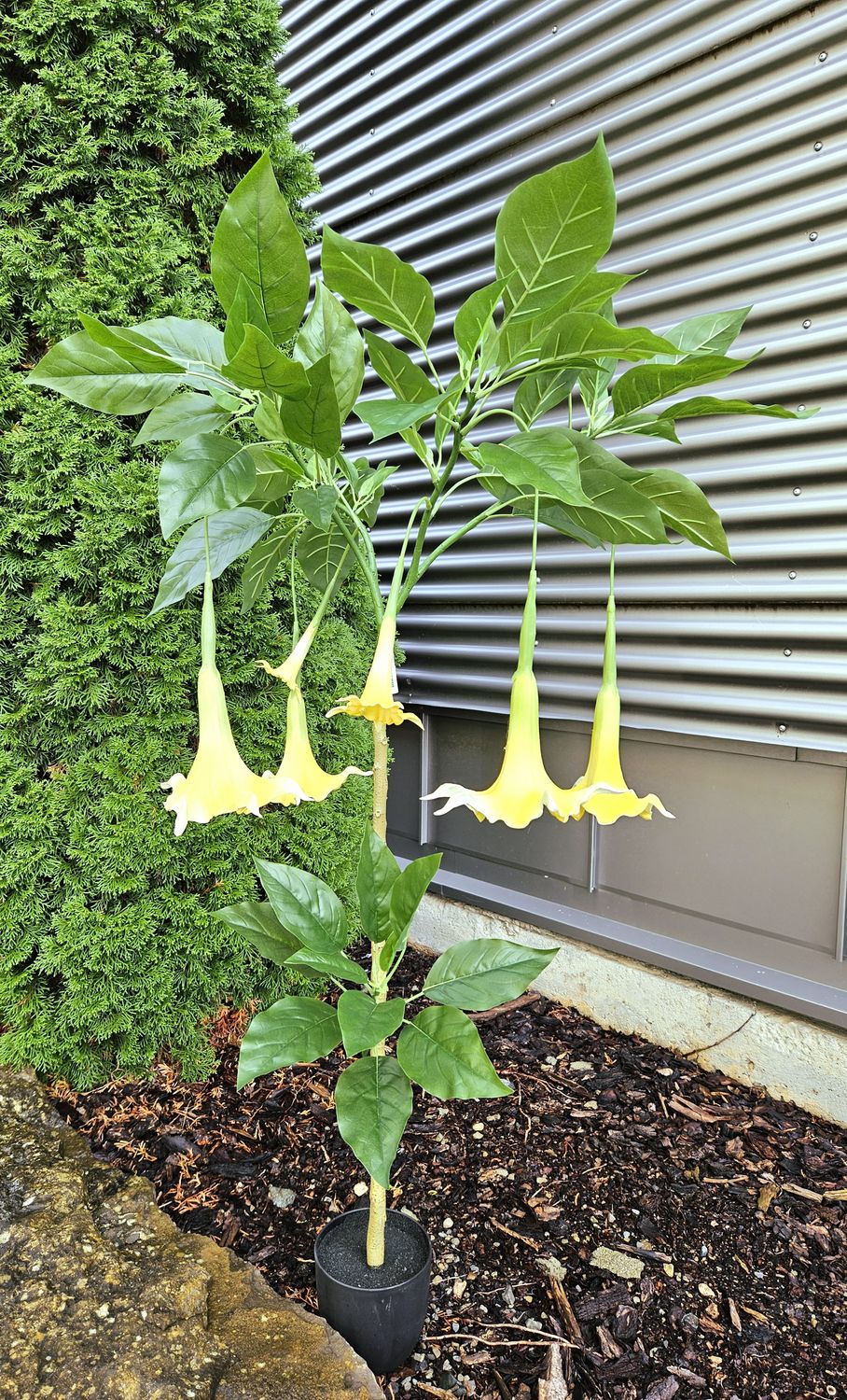 Artificial angel's trumpet, 140 cm, Real Touch, green