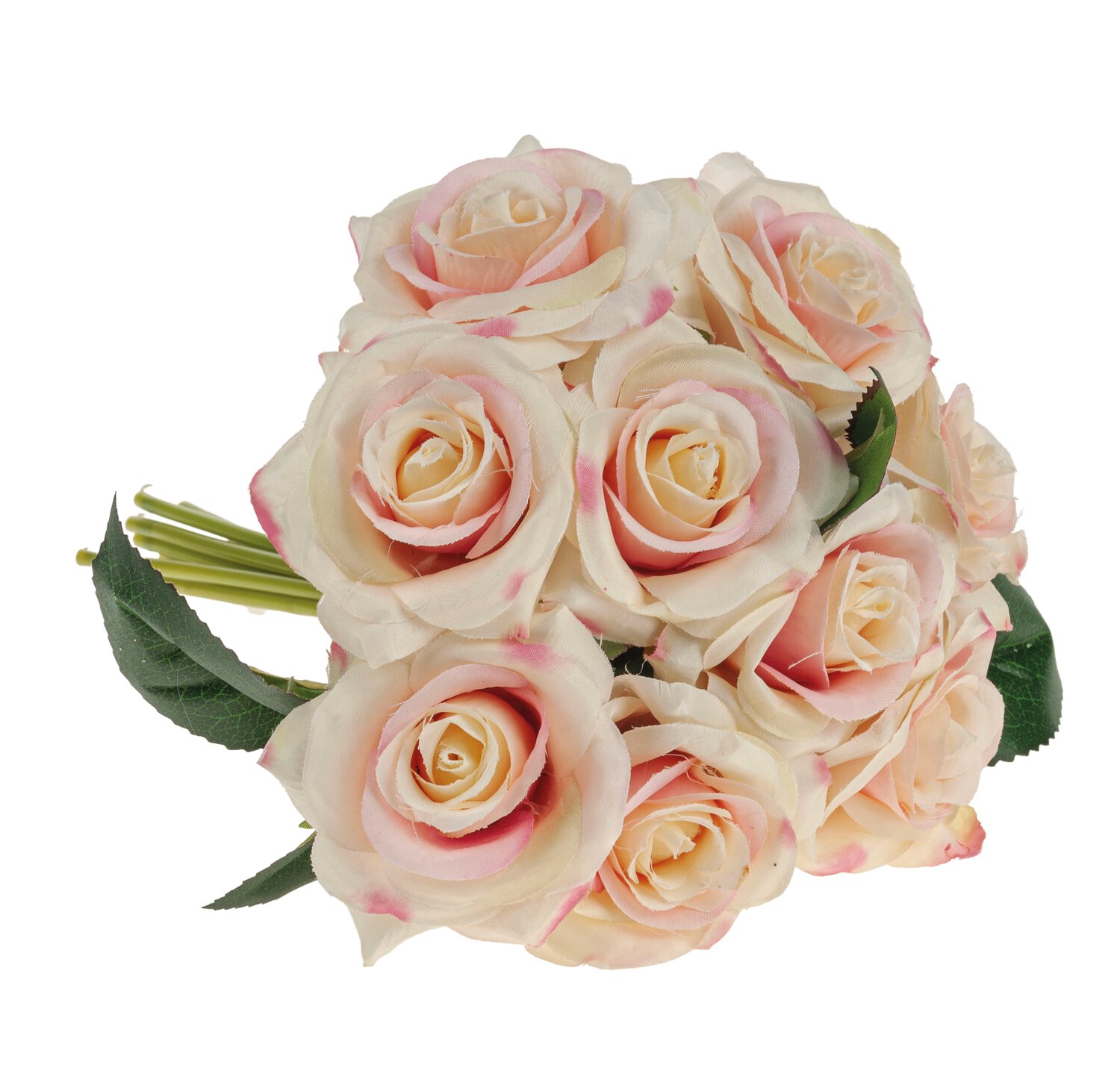 Kunstblumenstrauß aus 9 25 cm, | 2633553E1 aprikose Rosen