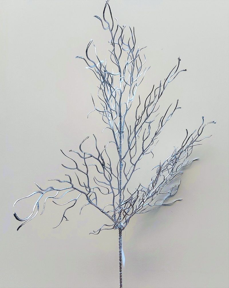 Künstlicher Birkenzweig, 94 cm, silber