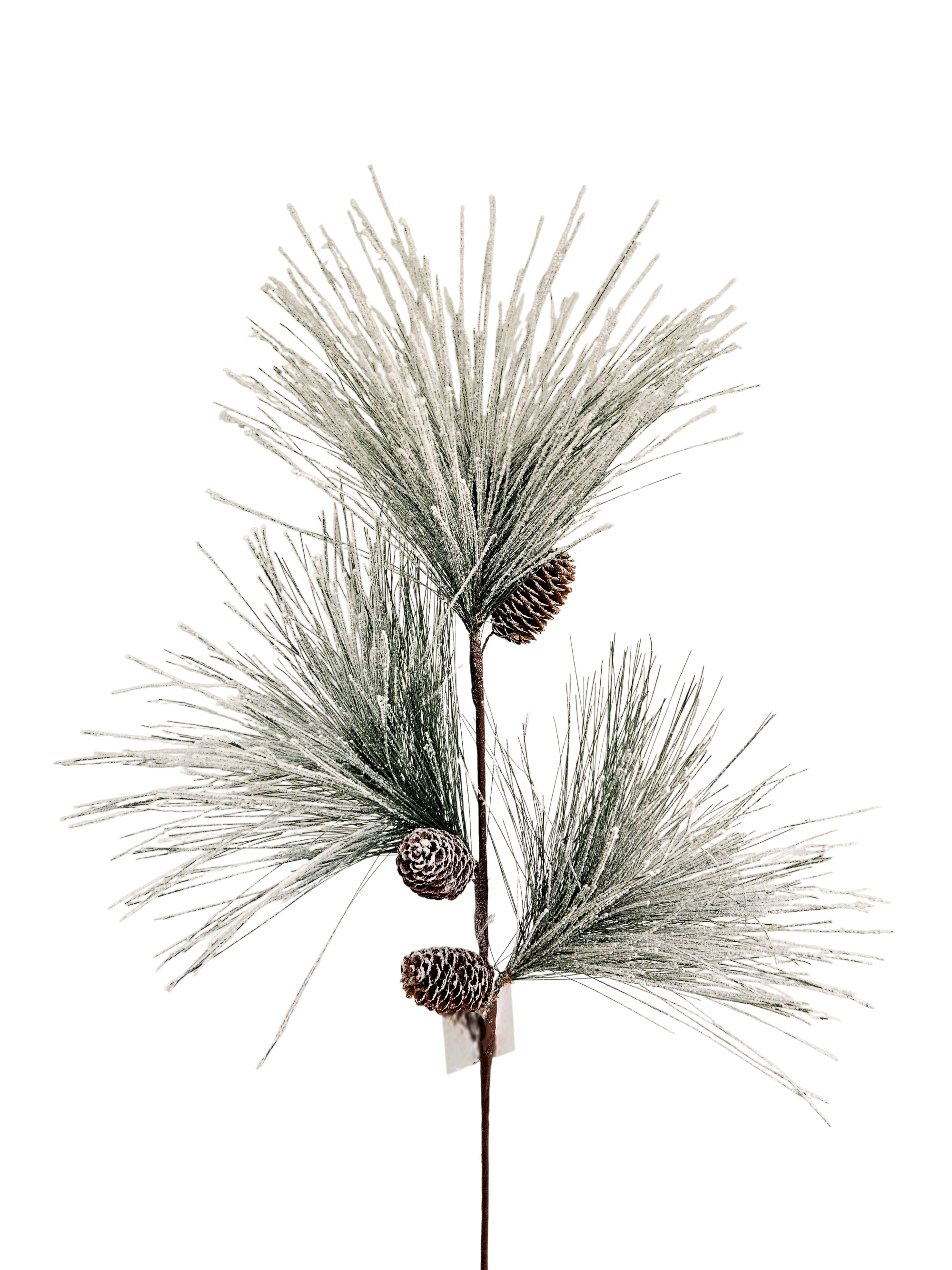 Künstlicher Küstenkiefernzweig mit biologisch abbaubarem Schnee, 66 cm, frost-grün
