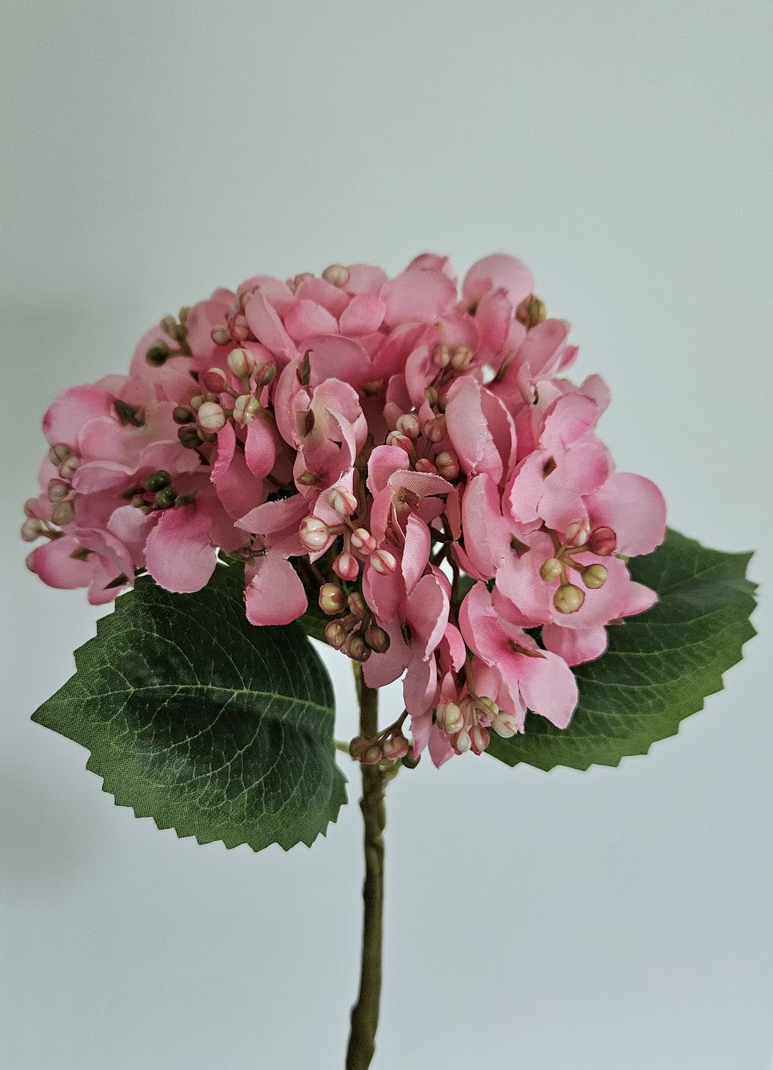 Artificial hydrangea flower, 35 cm, light pink