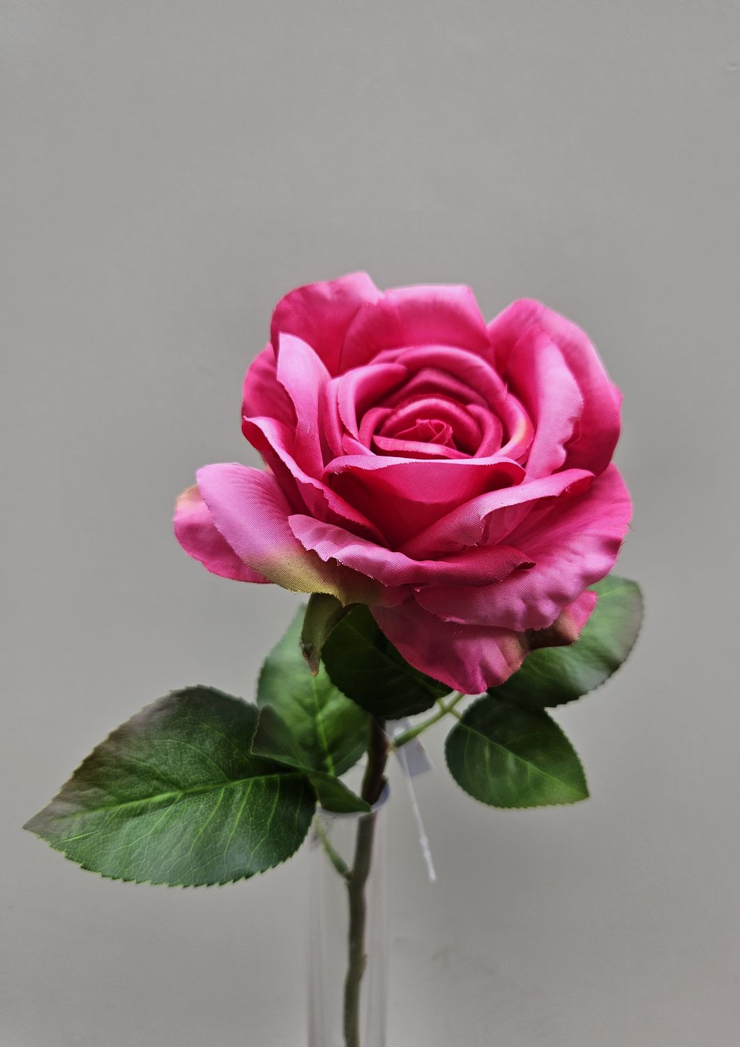 Classic artificial rose, 38 cm, pink