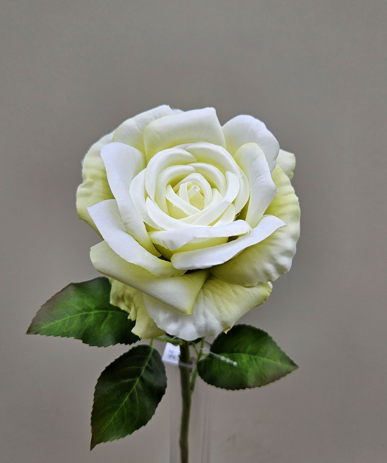 Classic artificial rose, 38 cm, cream-white