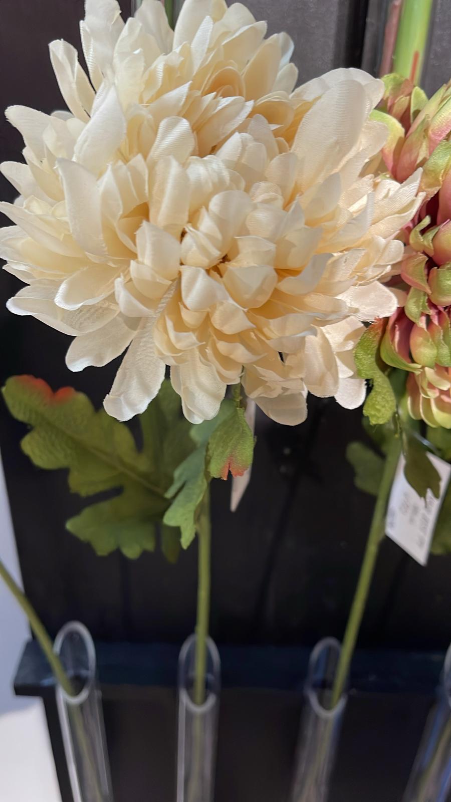 Kunstblume Chrysantheme, 70 cm, creme-braun