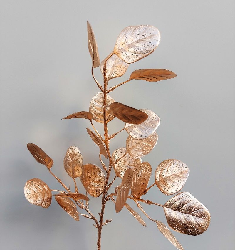 Kunstzweig Eukalyptus, 61 cm, gold