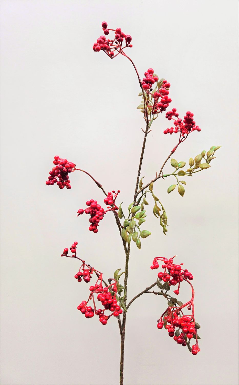 Kunstzweig mit Beeren, 74 cm, grün-rot