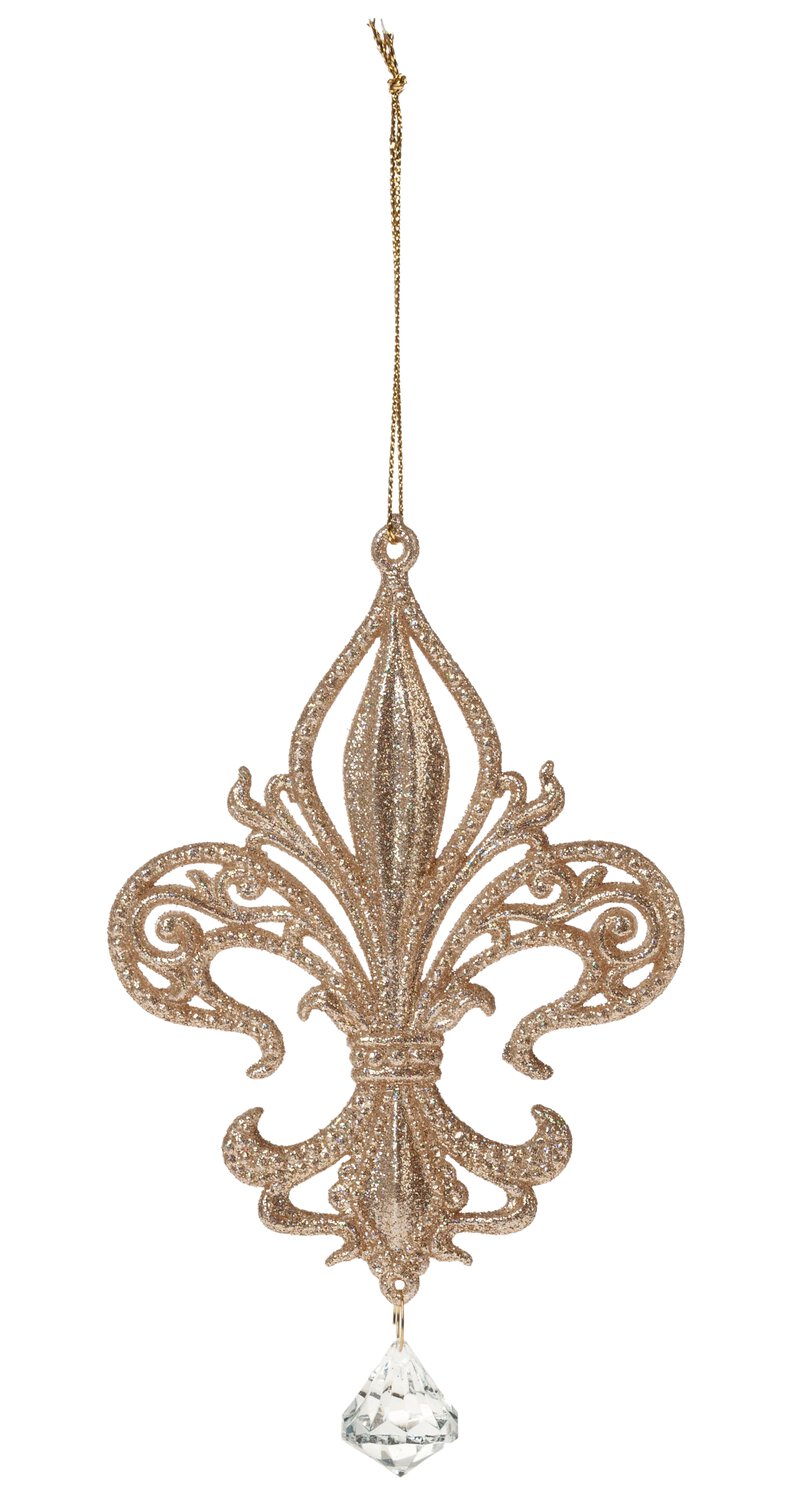 Deko Ornament 'Französische Lilie' aus Acryl, 15 cm, thé-gold | 1297351E1