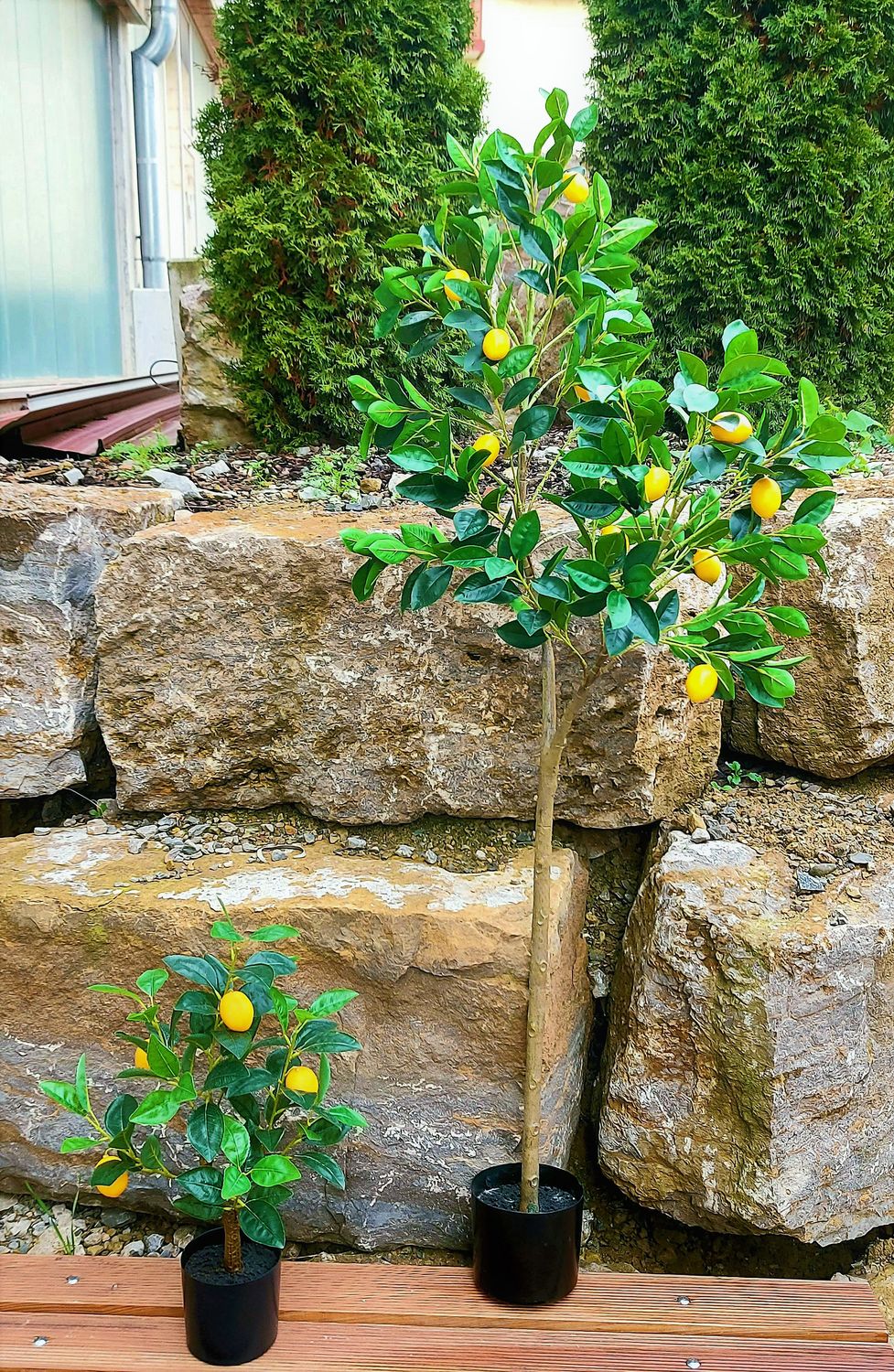 Albero di limone artificiale, in vaso, 200 cm, verde