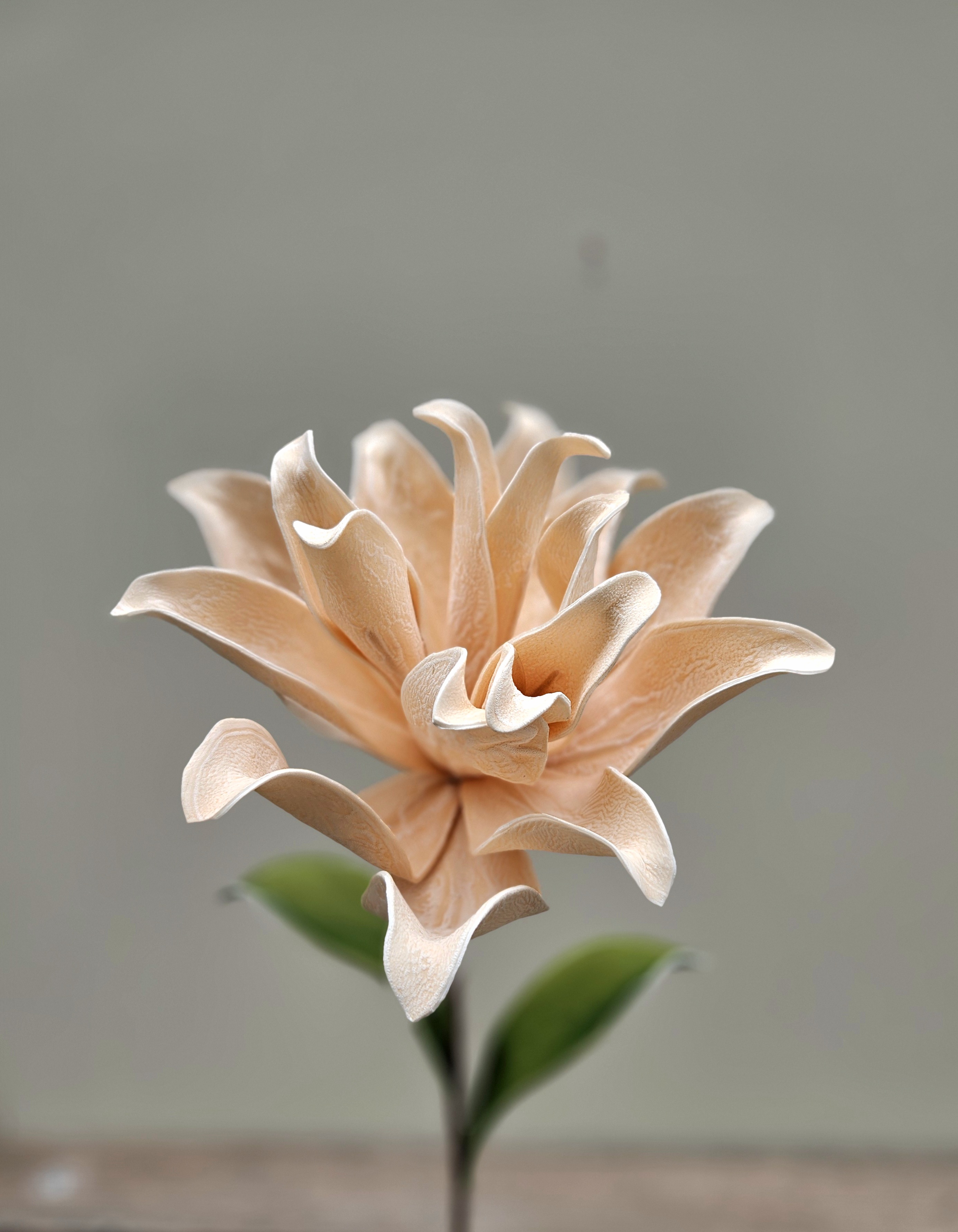 Deko Softflower 'Kamelie', 80 cm, aprikose