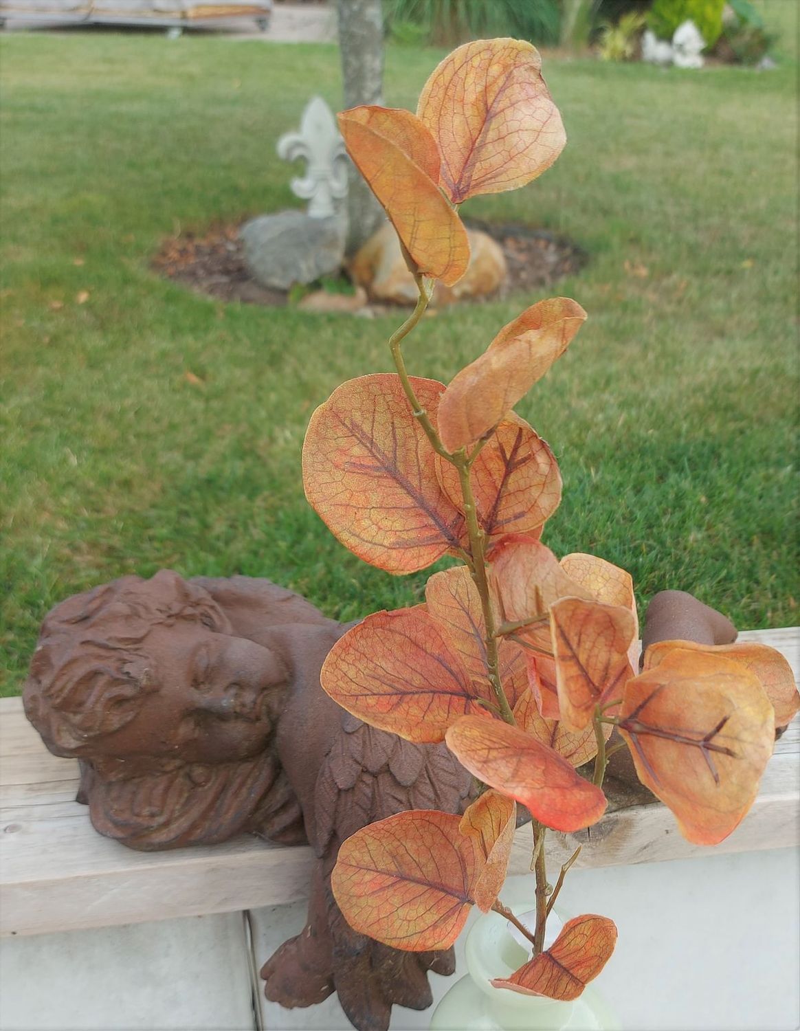 Ramo di eucalipto artificiale, 82 cm, marrone autunno