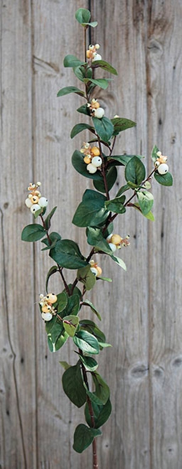 Faux snowberry stem, 96 cm, white