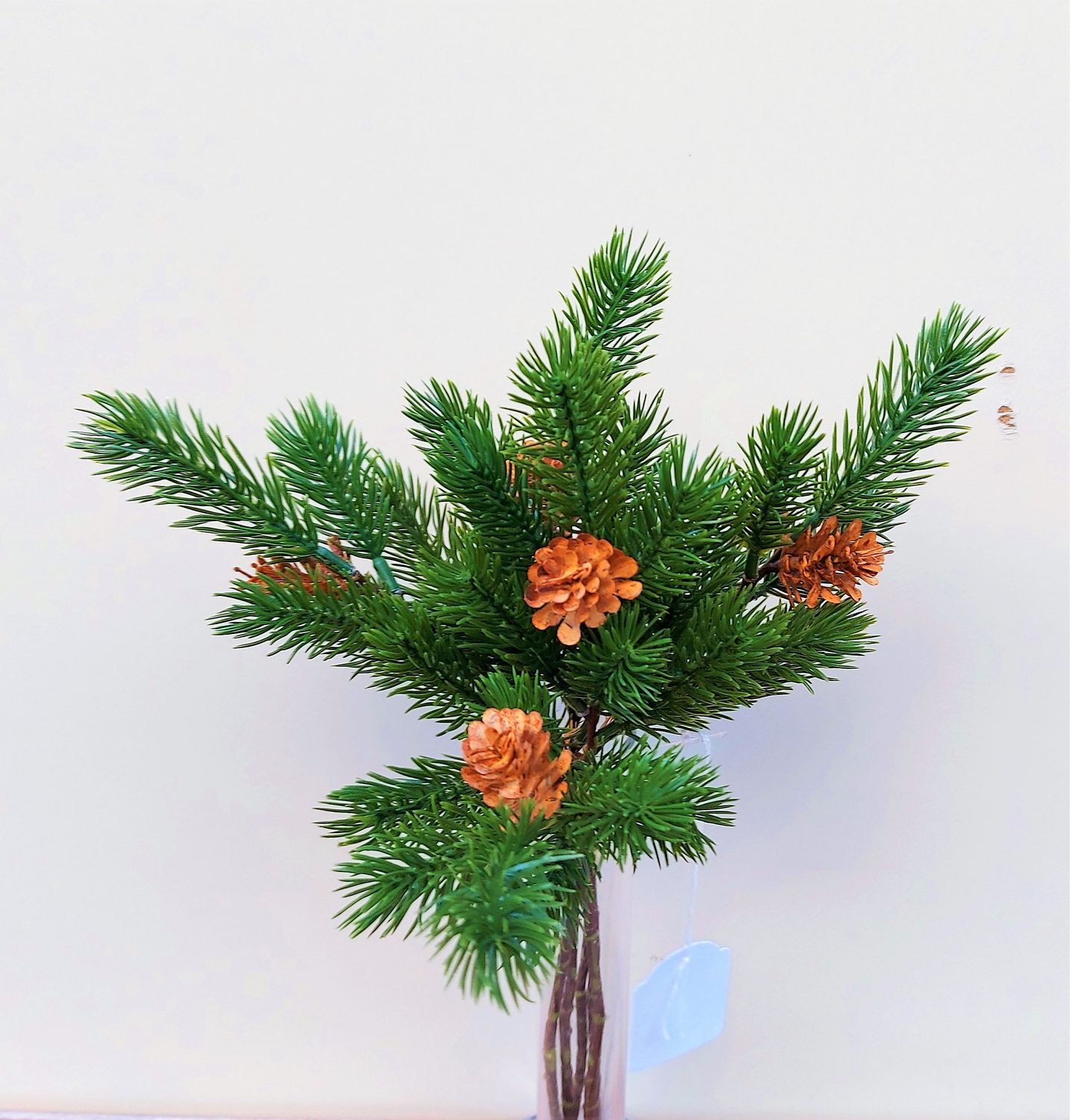 Artificial fir bunch with cones, 36 cm, green