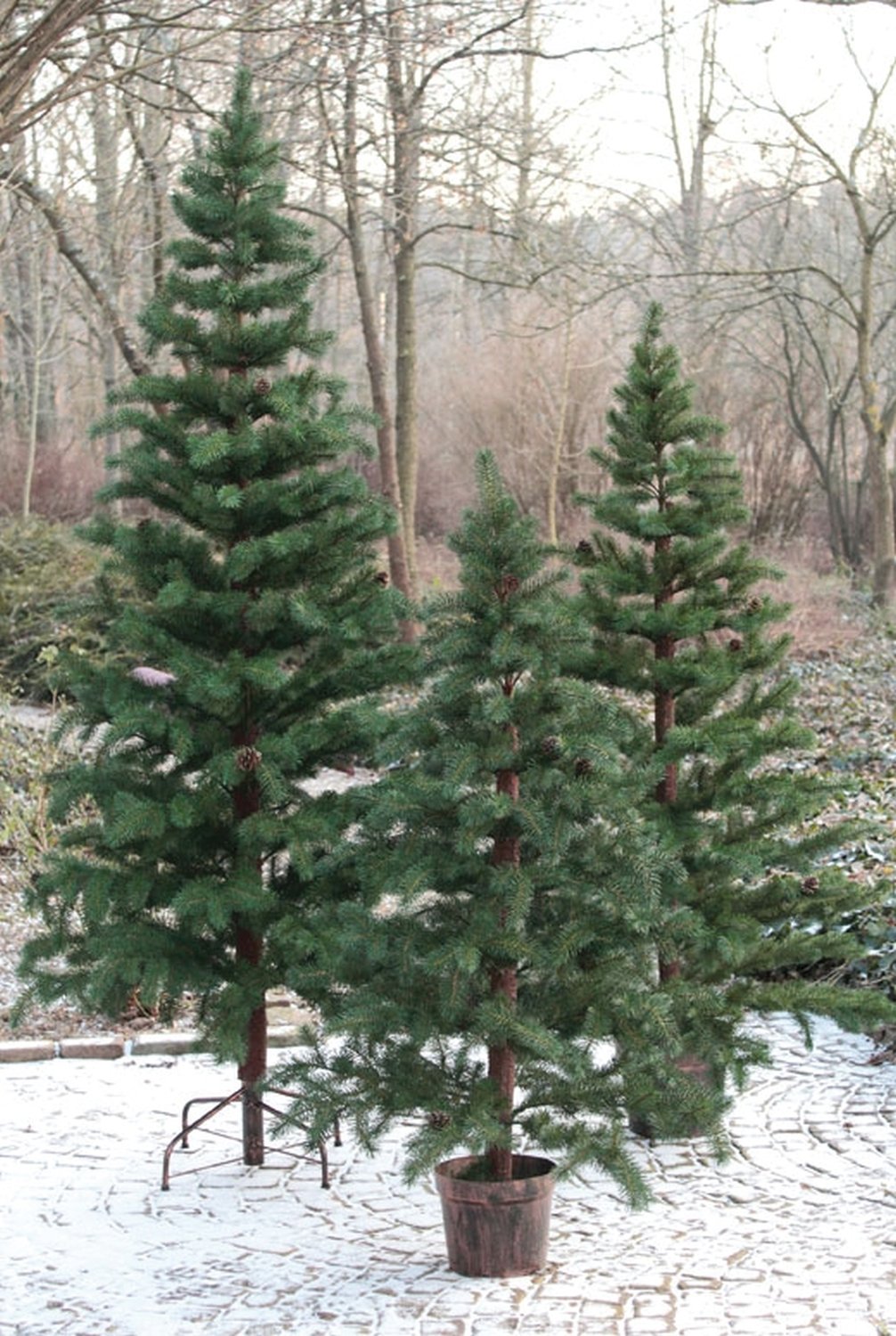 Künstlicher Tannenbaum mit Zapfen, getopft, 180 cm, grün