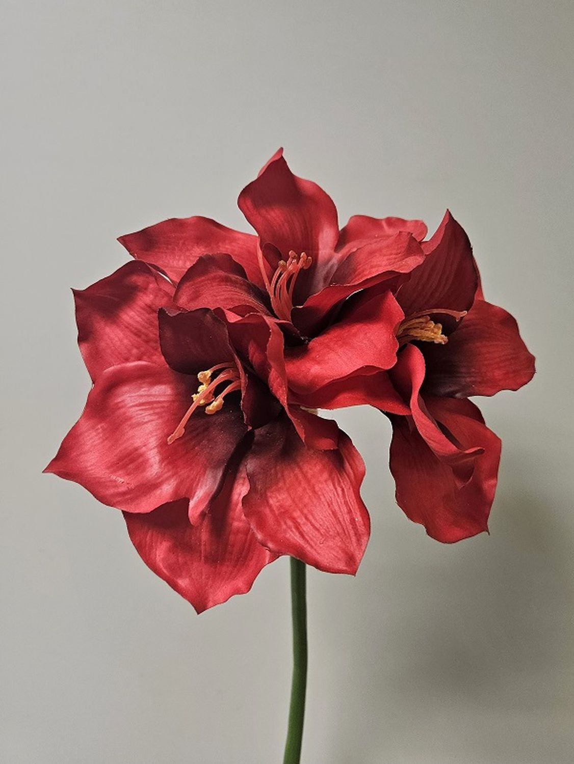 Artificial amaryllis, Real Touch, 80 cm, red