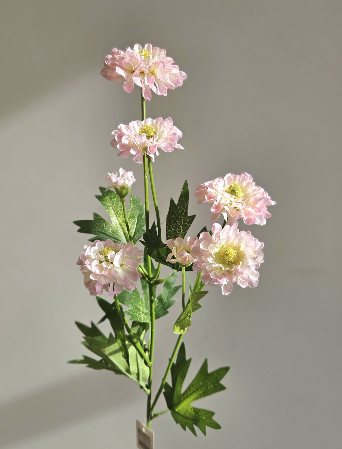 Crisantemo artificiale, 64 cm, rosa-bianco